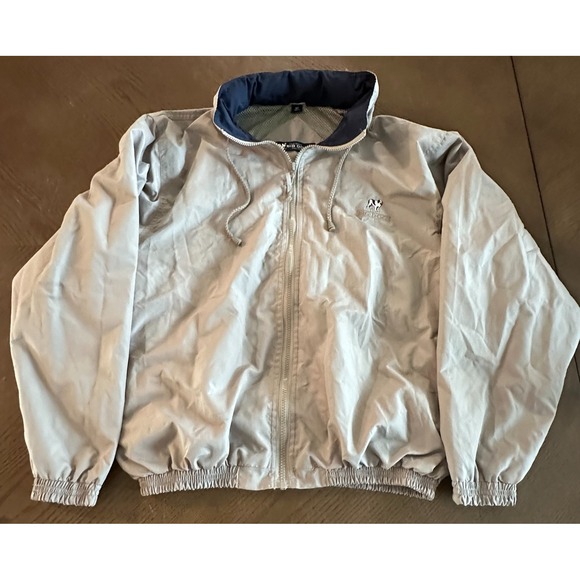 BIG DOGS Khaki Jacket Windbreaker‎ Coat Rain Members Only Zip Up Mens Medium - Picture 1 of 7